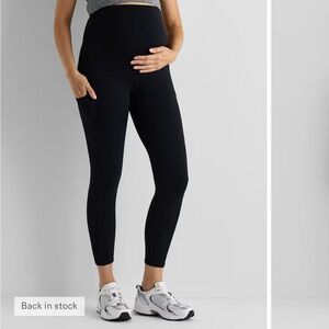 Quince Black Maternity Leggings with Side Pocket